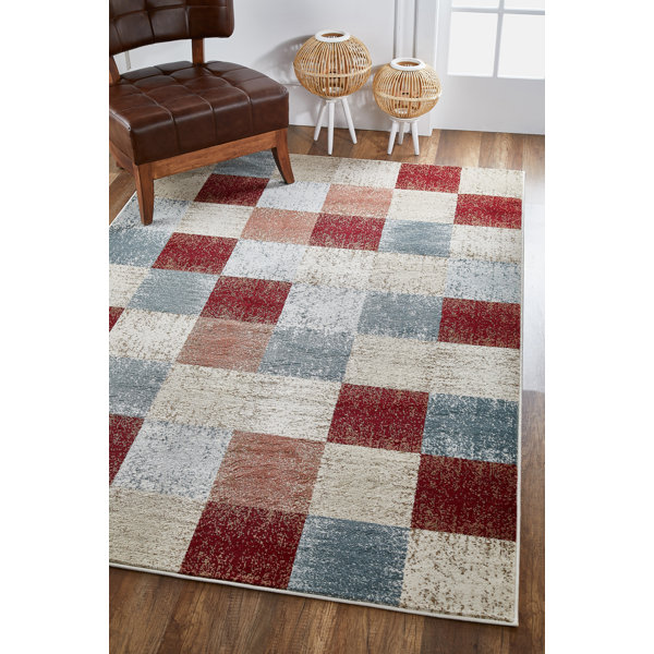 Corrigan Studio® WilkesBarre Brown Checkered Area Rug Wayfair